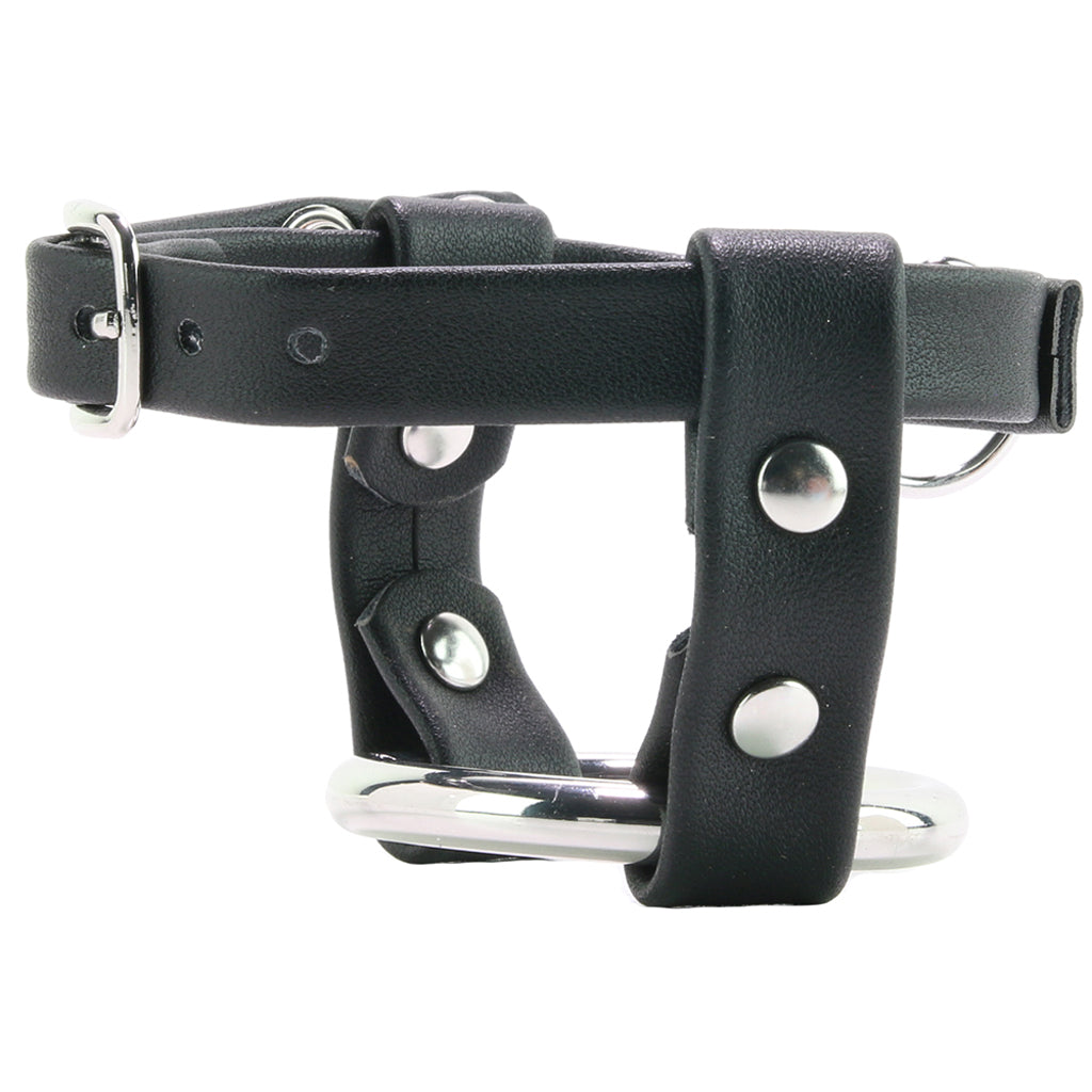 Metal Cock Ring with Locking Ball Strap - Image 4