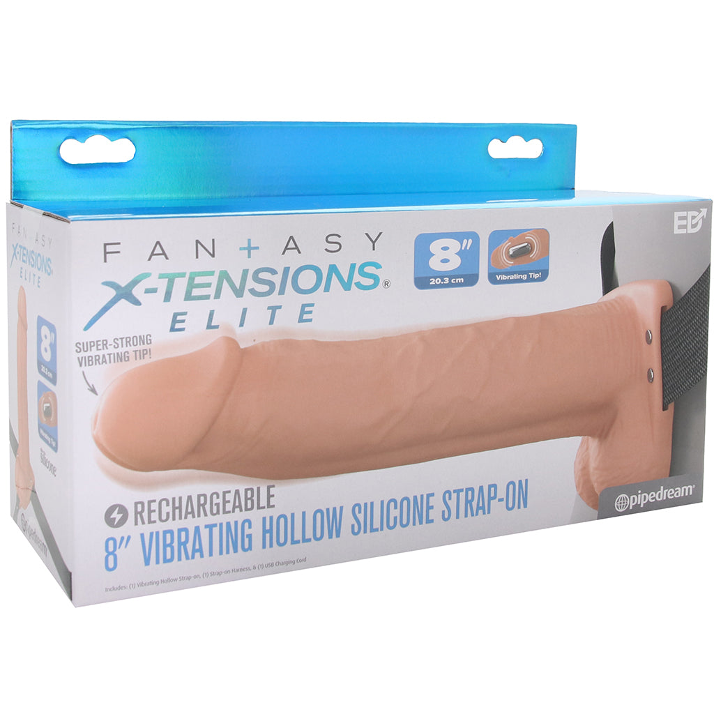 Fantasy X-tensions 8 Inch Hollow Strap-On Vibe in Light - Image 9