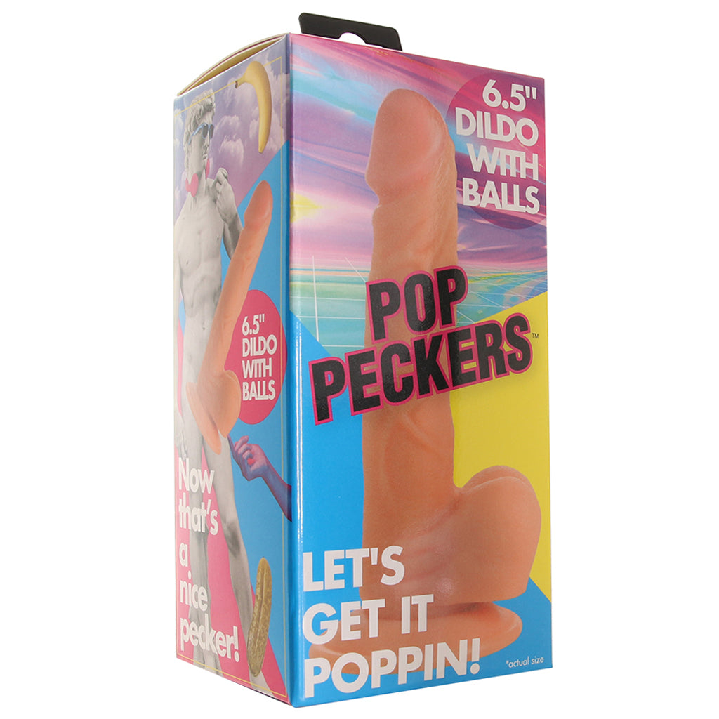 Pop Peckers 6.5 Inch Ballsy Dildo in Light - Image 6
