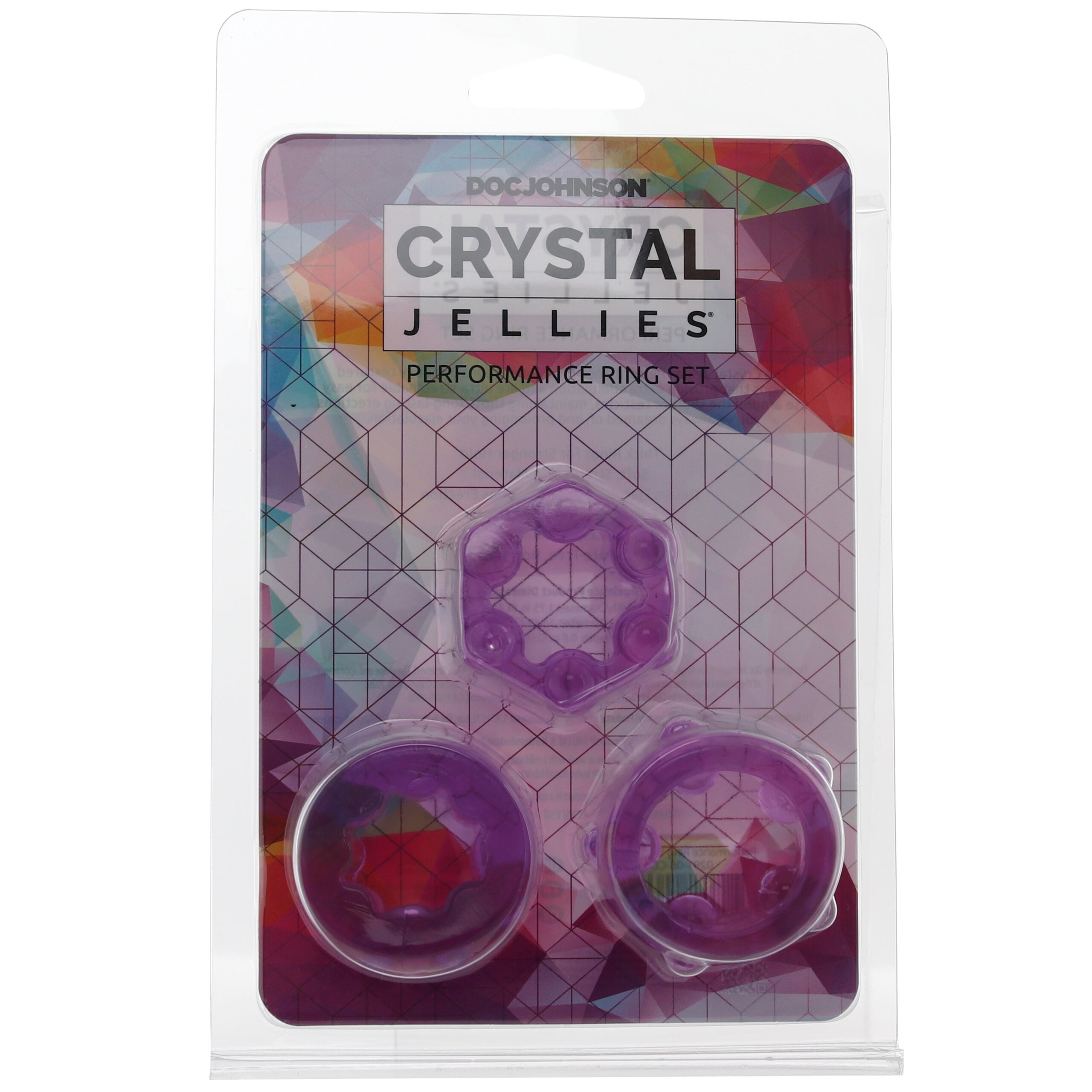 Crystal Jellies Performance Cock Ring Set in Purple - Image 9