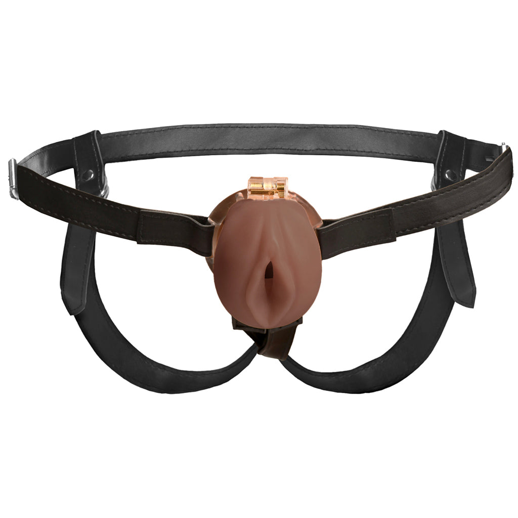 Master Series Pussy Chastity Cage in Tan - Image 5