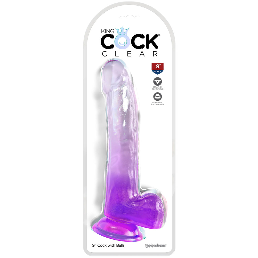 King Cock 9 Inch Ballsy Dildo in Purple - Image 6