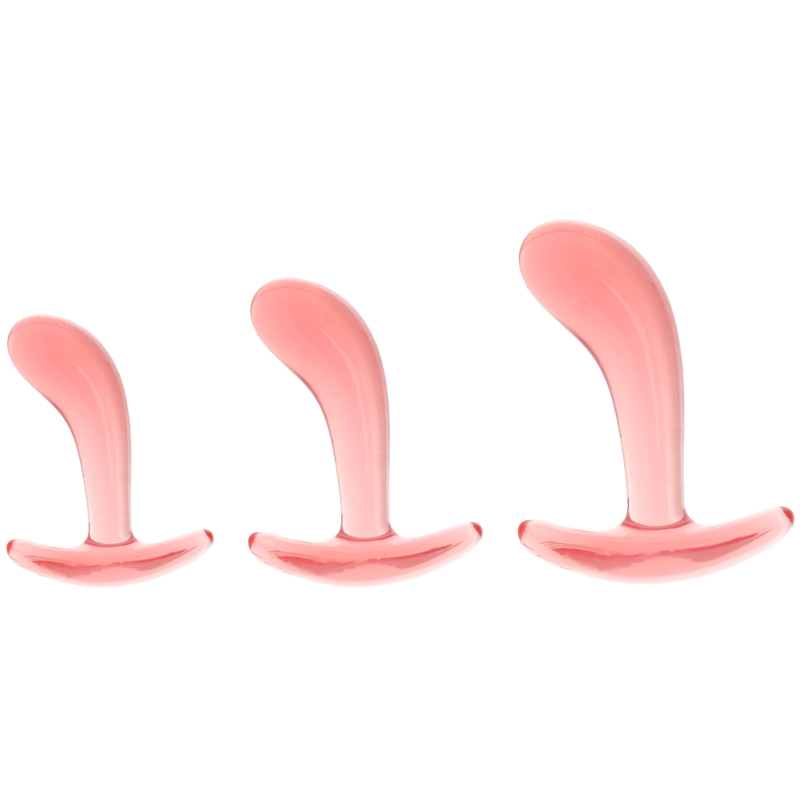 Crystal Jellies Curved Anal Trainer Set in Pink - Image 3