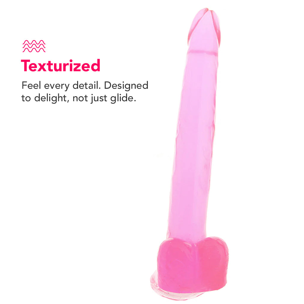 Size Queen 12 Inch Jelly Dildo in Pink - Image 3