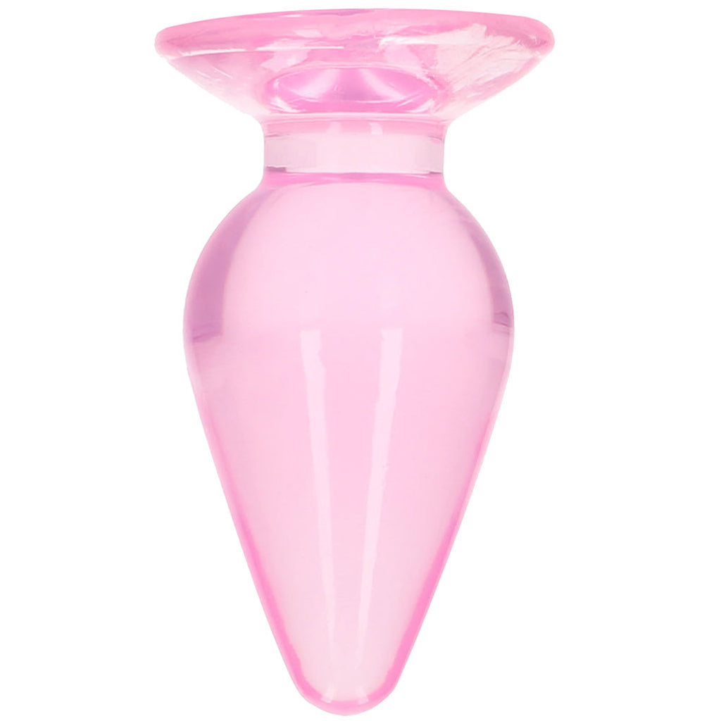 RealRock Crystal Clear Jelly 4.5 Inch Butt Plug in Pink - Image 2