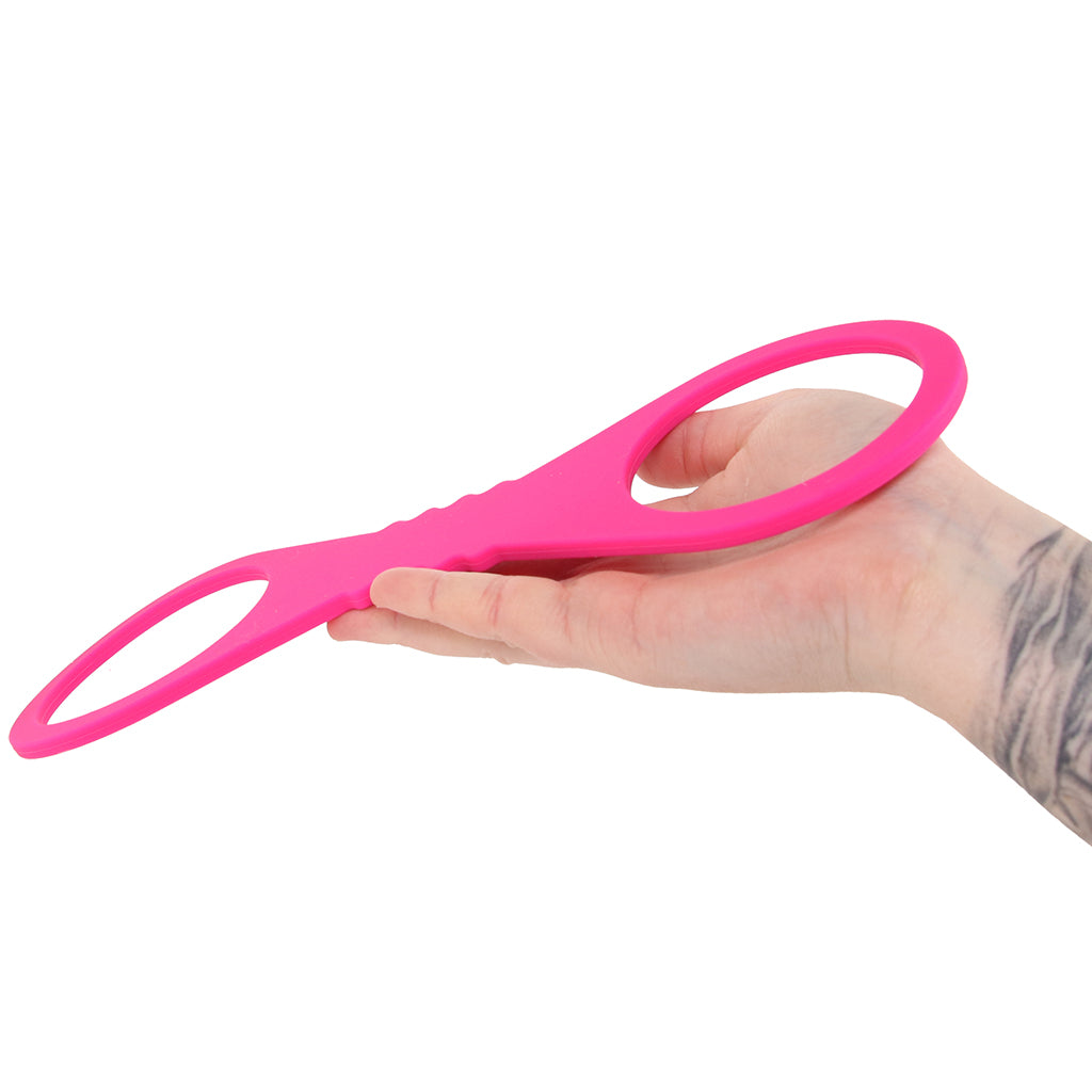 Sex & Mischief Hot Pink Silicone Cuffs in Large - Image 4