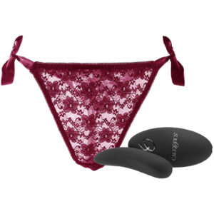 Remote Control Burgundy Lace Thong & Vibe Set XL