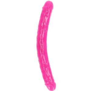 RealRock Glow In The Dark 15 Inch Double Dildo in Pink