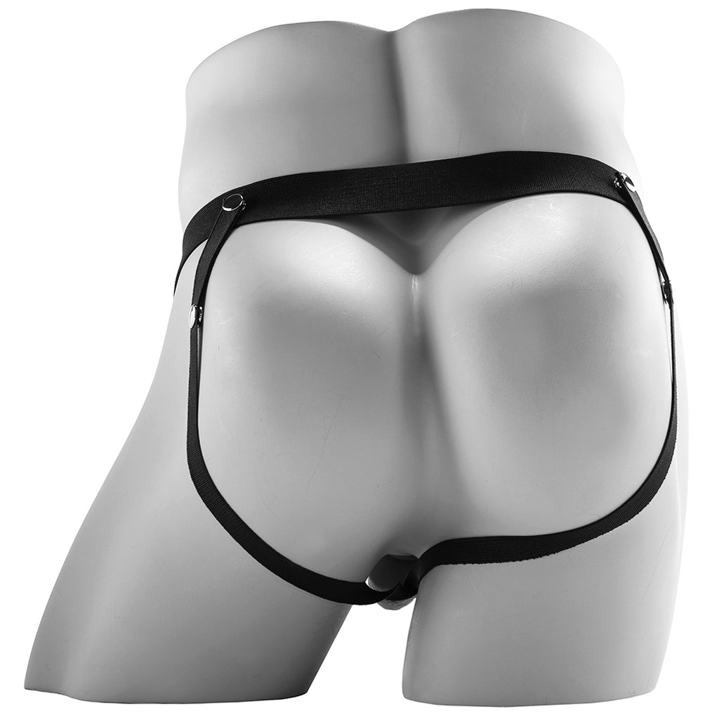 8 Inch Hollow Vibrating Strap-On with Remote in Brown - Image 5
