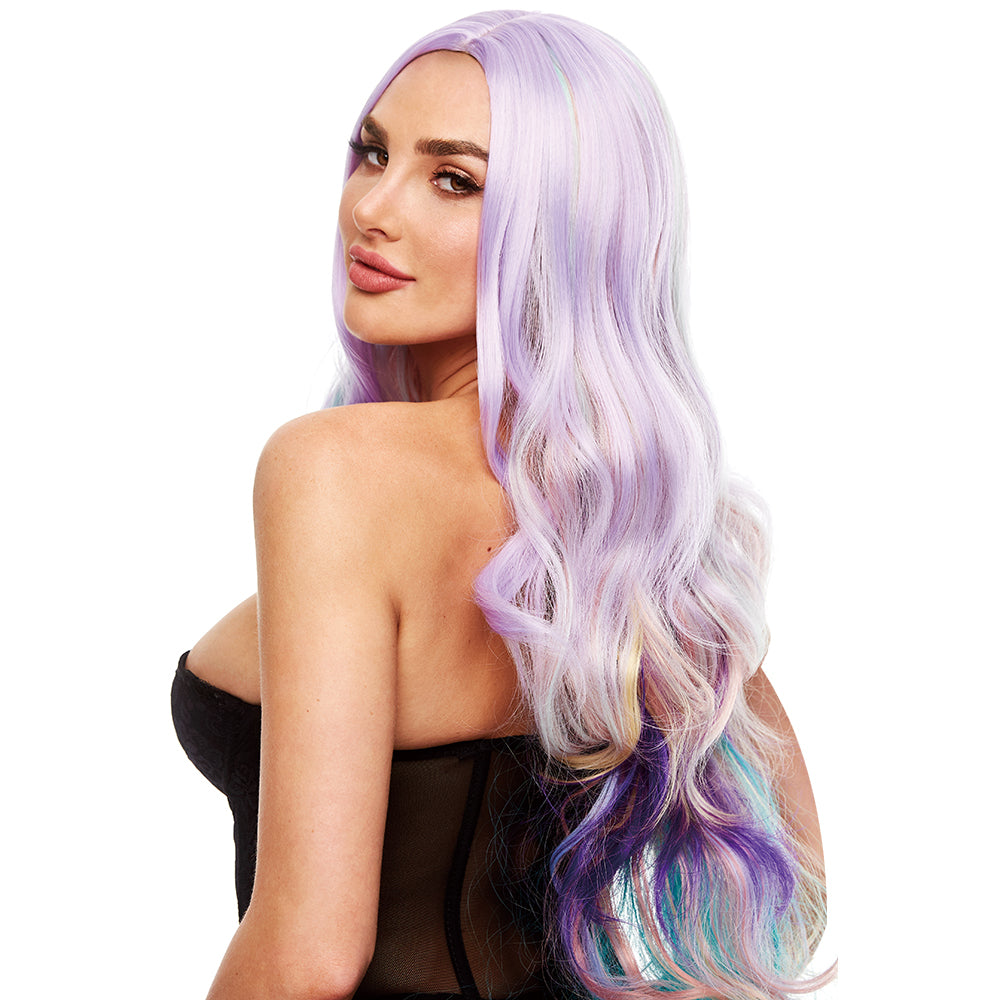 Ella Curled Wig in Pastel Rainbow - Image 2