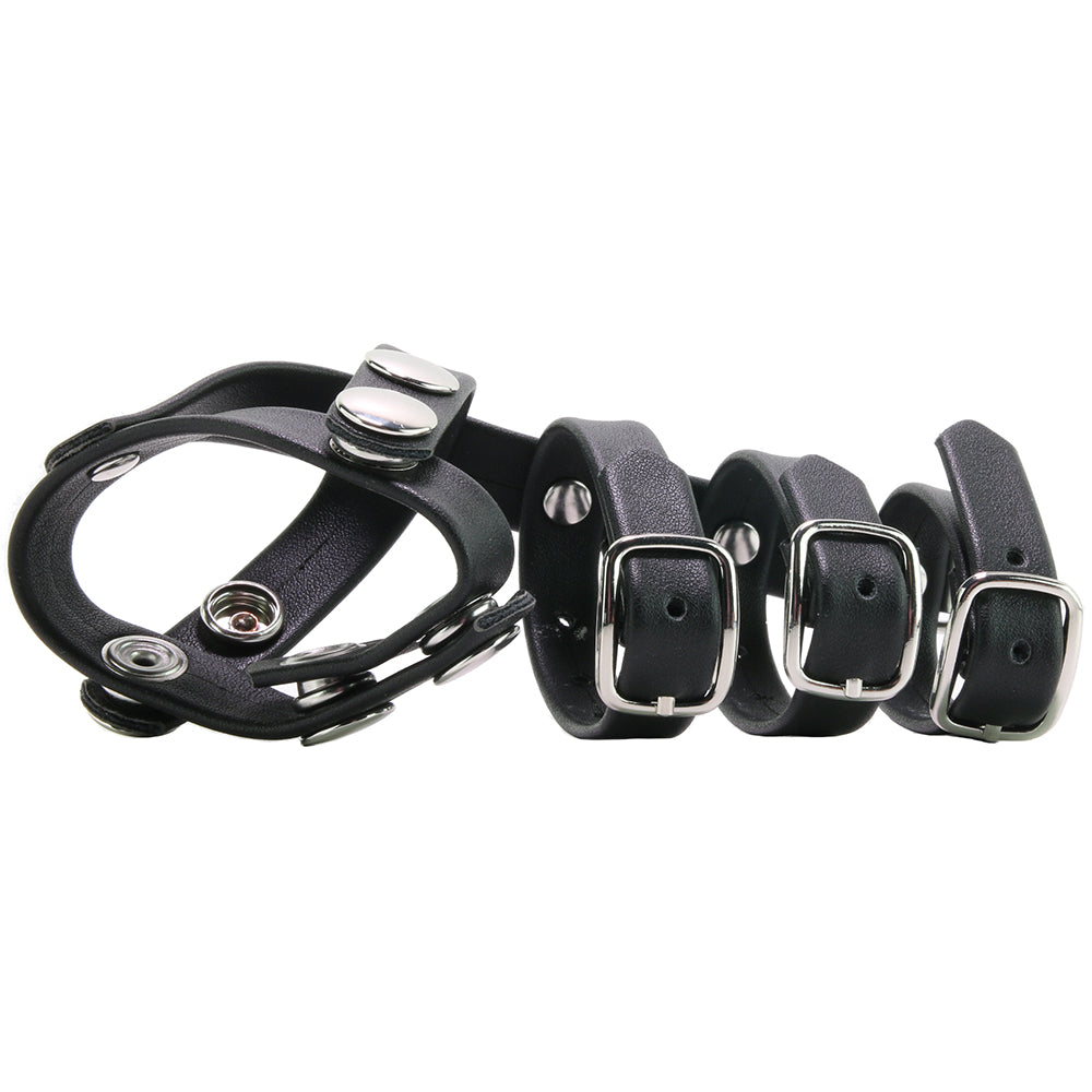 Blue Line Triple Cock and Ball Strap with Leash Lead - Image 4
