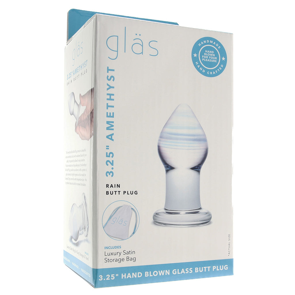 gläs Amethyst Rain Glass Butt Plug - Image 6