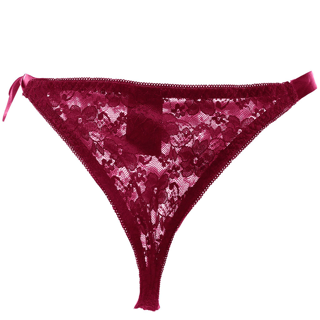 Remote Control Burgundy Lace Thong & Vibe Set XL - Image 5