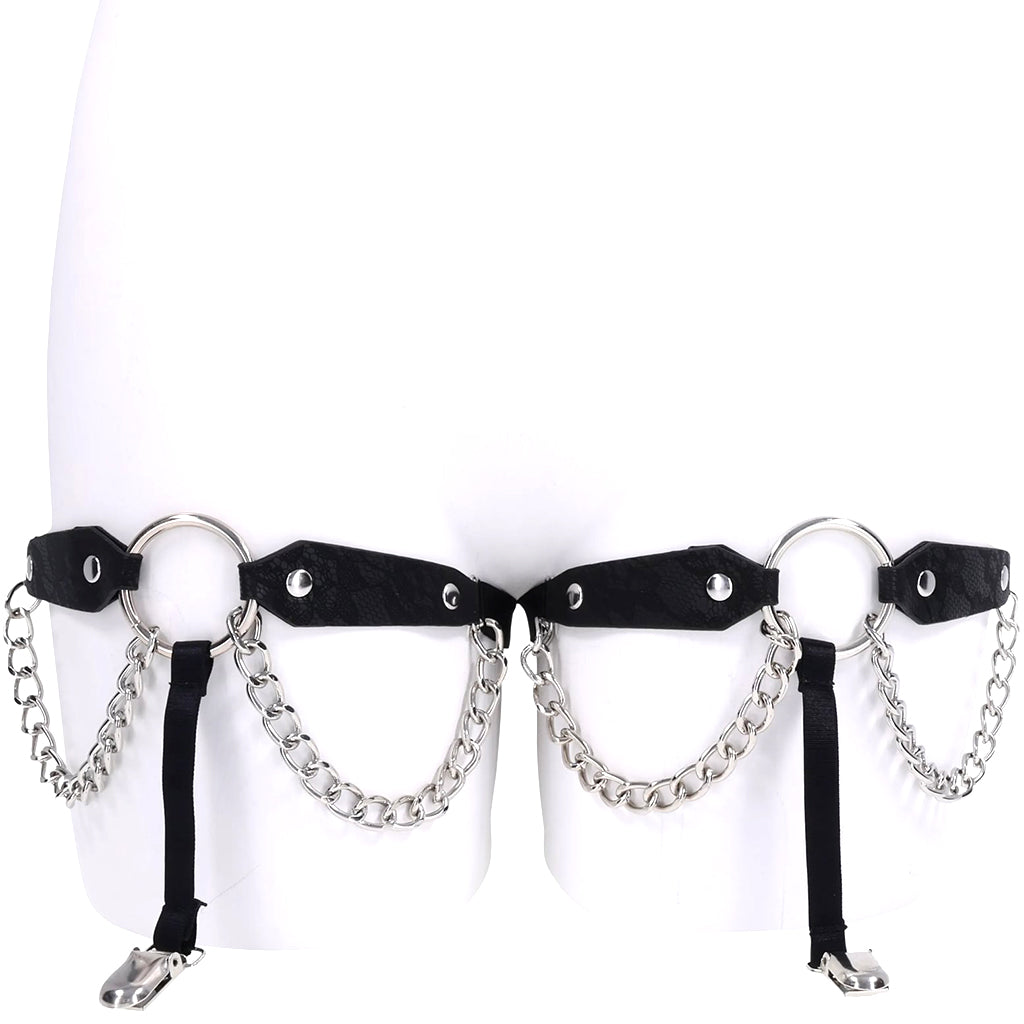 Sex & Mischief Chain Lace Garters - Image 8