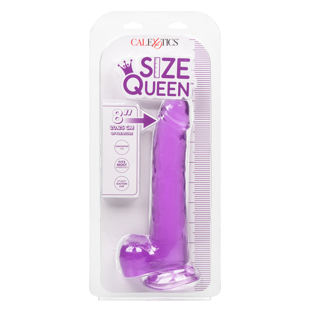Size Queen 8 Inch Jelly Dildo in Purple - Image 6