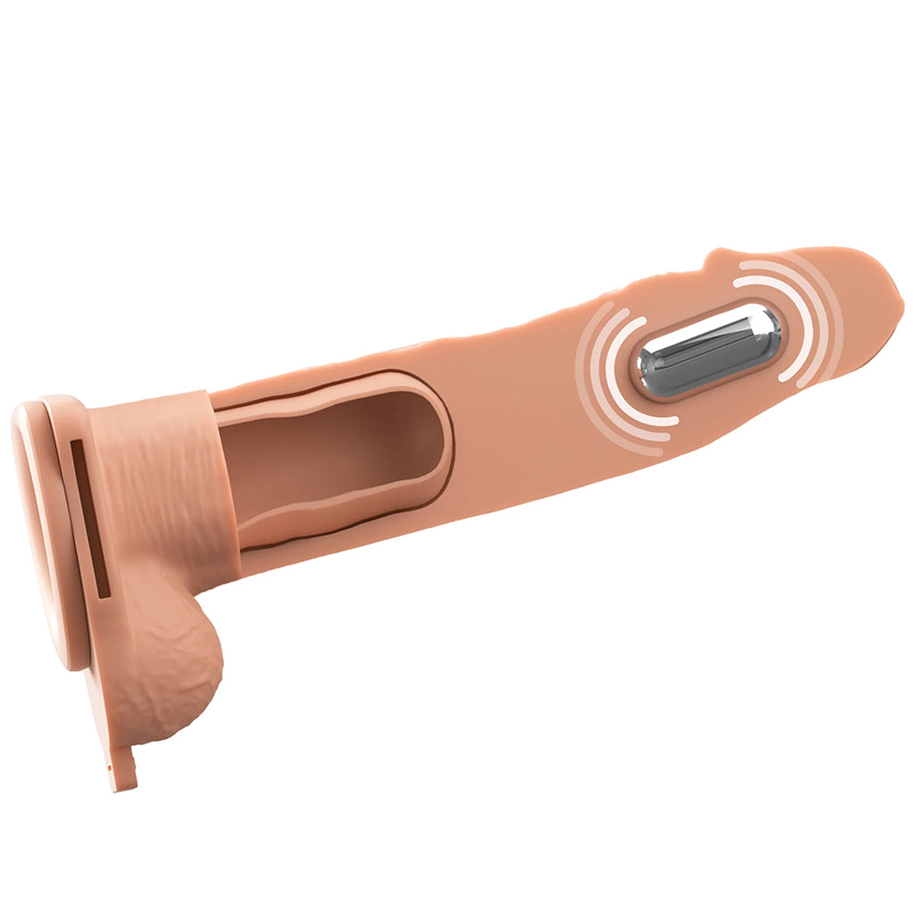Fantasy X-tensions 8 Inch Hollow Strap-On Vibe in Light - Image 6