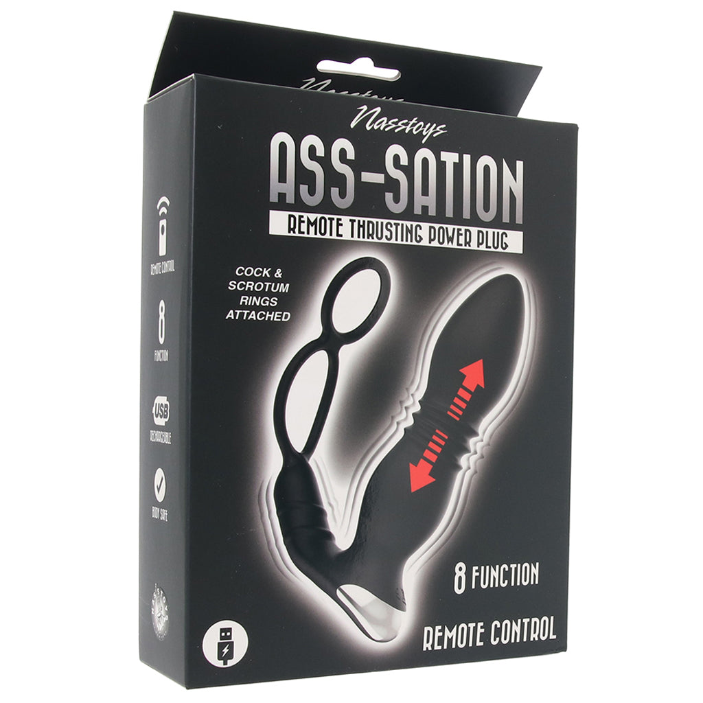 Ass-Sation Thrusting Power Plug with Dual Ring in Black - Image 6