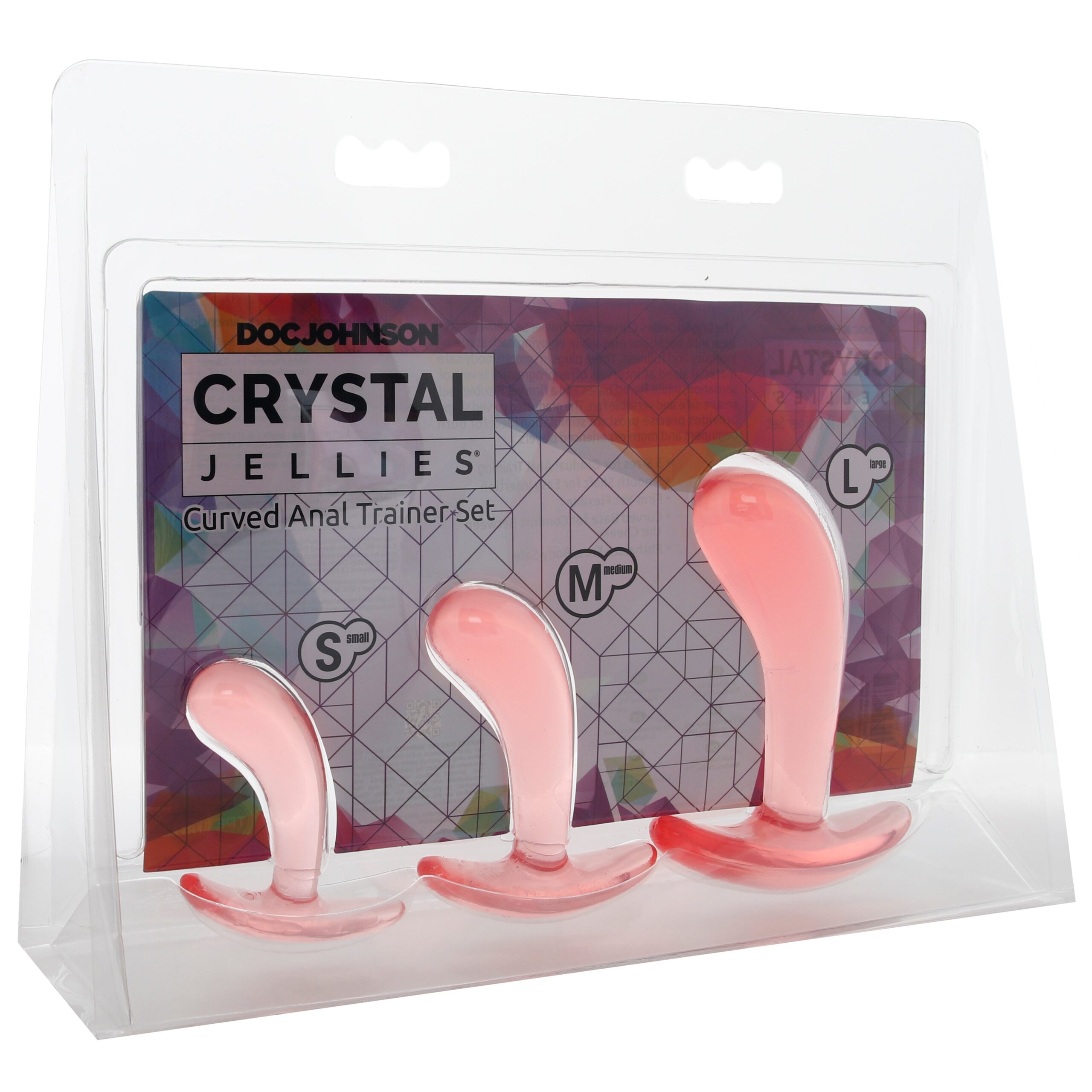 Crystal Jellies Curved Anal Trainer Set in Pink - Image 9
