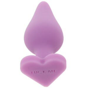 Candy Hearts F**k Me Medium Butt Plug in Purple