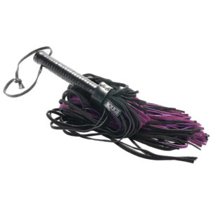 Long Suede Flogger in Black & Purple