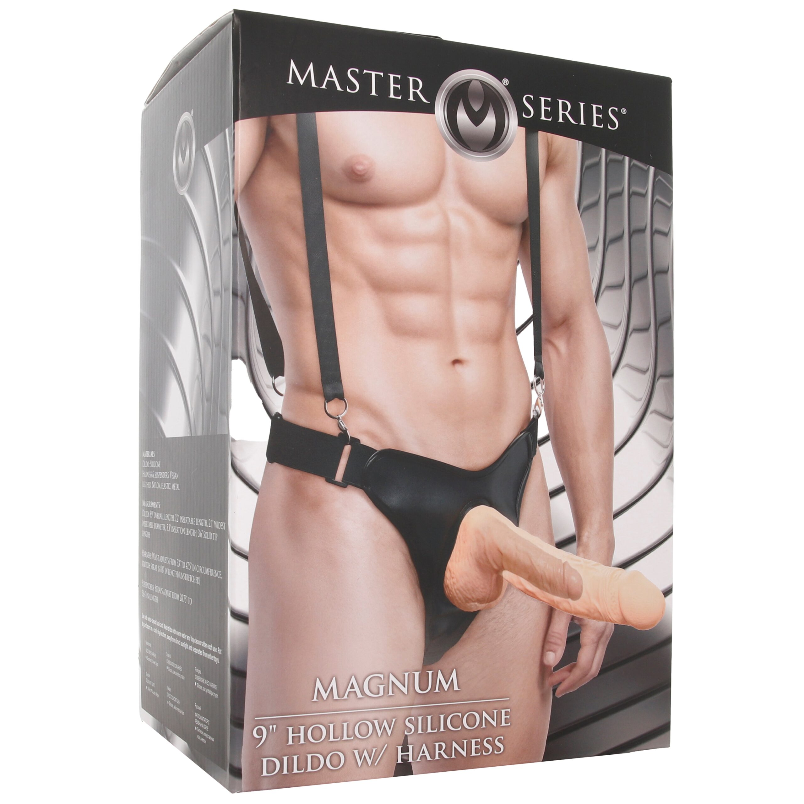 Master Series Magnum 9 Inch Hollow Dildo and Harness - Image 9