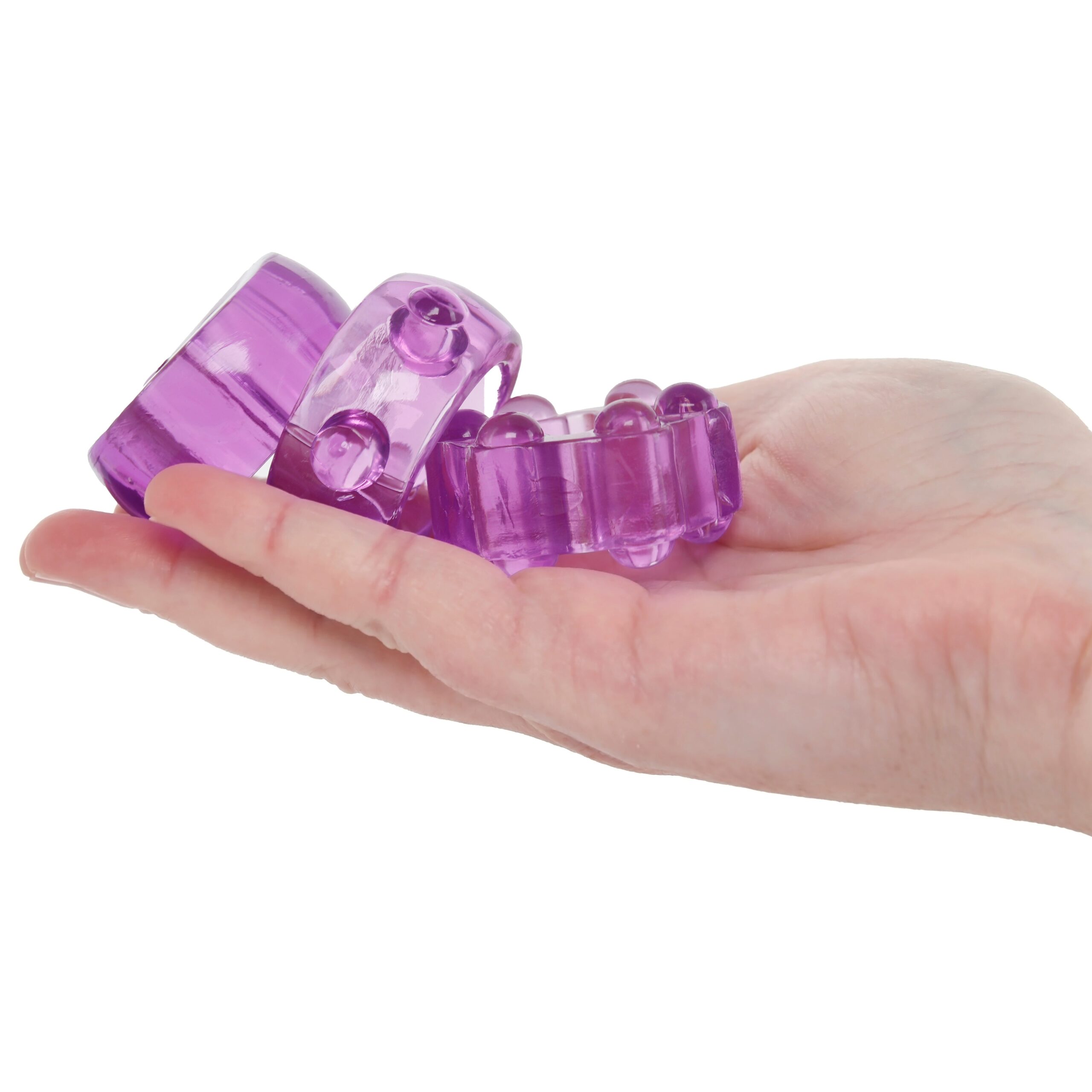 Crystal Jellies Performance Cock Ring Set in Purple - Image 4
