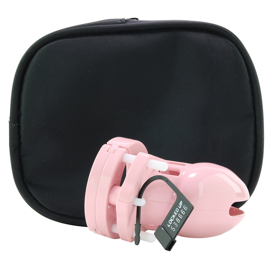 2.5 Inch Locking Male Chastity Device in Pink - Image 5