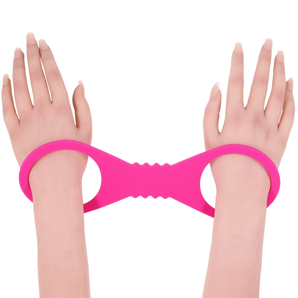 Sex & Mischief Hot Pink Silicone Cuffs in Large - Image 6