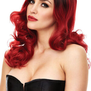 Candice Curled Wig in Dark Red