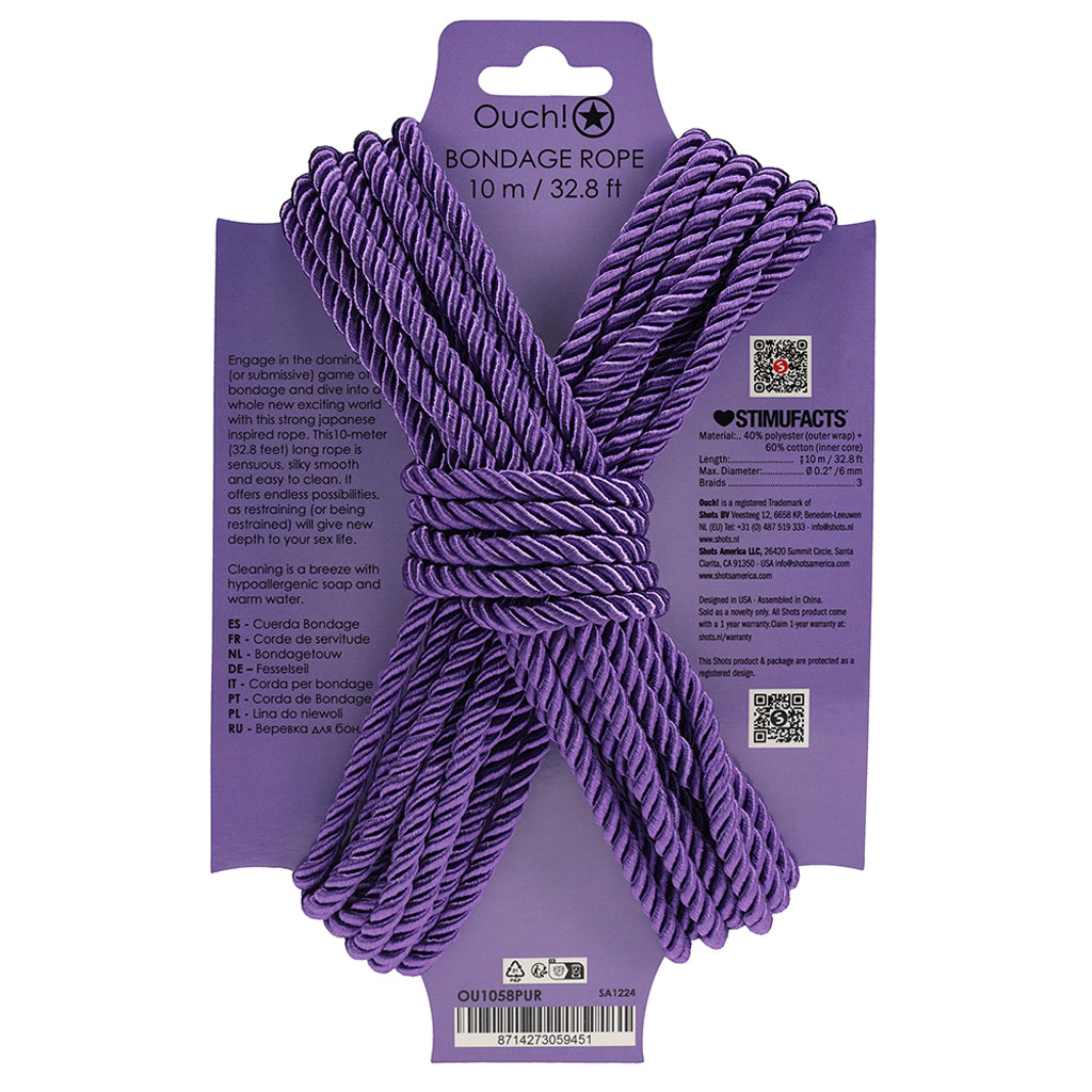 Ouch! 32.8'/10m Bondage Rope in Purple - Image 5