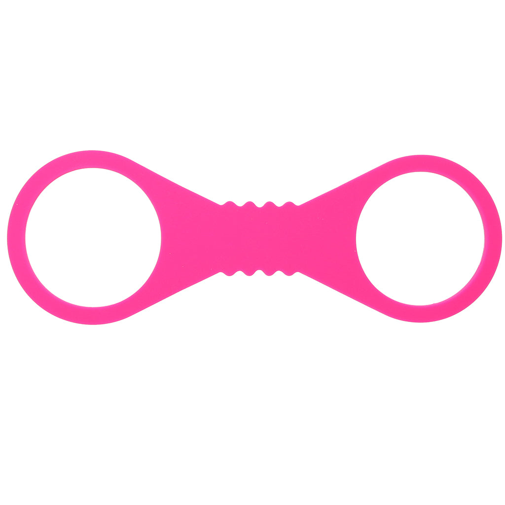 Sex & Mischief Hot Pink Silicone Cuffs in Large - Image 3