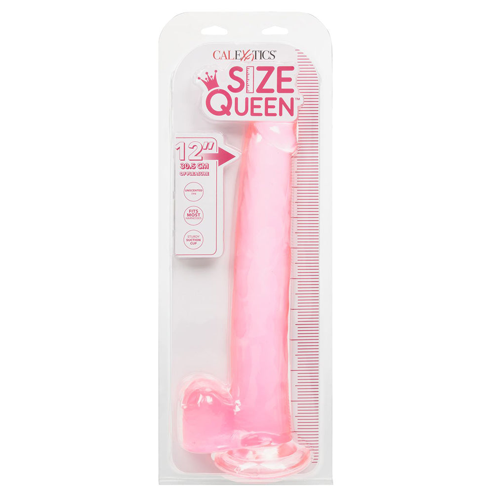 Size Queen 12 Inch Jelly Dildo in Pink - Image 6